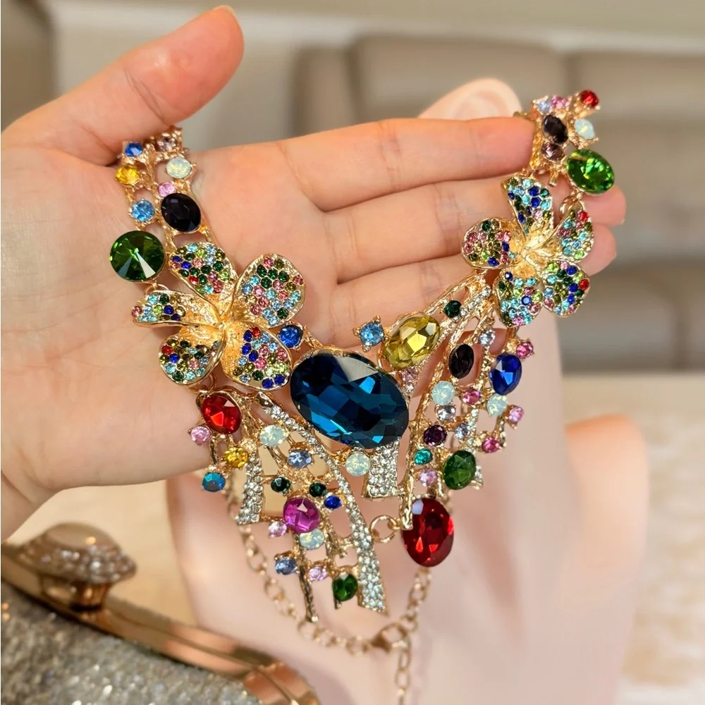 ⚜️ Elegant Multicolor Gemstone Necklace - Picture 8 of 9